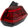 Passenger Side, Outer Tail Light, with Bulb, Halogen, Red Lens, CAPA CERTIFIED