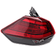 Driver Side, Outer Tail Light, with Bulb, Halogen, Red Lens