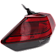 Driver Side, Outer Tail Light, with Bulb, Halogen, Red Lens