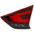 Passenger Side, Inner Tail Light, with Bulb, Halogen, Clear and Red Lens, CAPA CERTIFIED