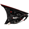 Passenger Side, Inner Tail Light, with Bulb, Halogen, Clear and Red Lens, CAPA CERTIFIED