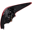 Driver Side, Outer Tail Light, with Bulb, Halogen, Clear and Red Lens, 18-18 Base/S/SL/SR/SV Models, Without Sport Package
