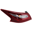 Driver Side, Outer Tail Light, with Bulb, Halogen, Clear and Red Lens, 18-18 Base/S/SL/SR/SV Models, Without Sport Package, CAPA CERTIFIED