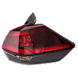 Passenger Side, Outer Tail Light, with Bulb, Halogen, Clear and Red Lens