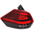 Driver Side, Outer Tail Light, with Bulb, Halogen, Clear and Red Lens