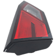 Driver Side, Inner Tail Light, with Bulb, Halogen, Clear and Red Lens