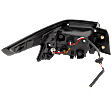 Passenger Side, Outer Tail Light, with Bulb, Halogen, Clear and Red Lens