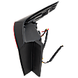 Driver Side, Outer Tail Light, with Bulb, Halogen, Clear and Red Lens, CAPA Certified