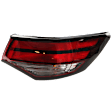 Passenger Side, Outer Tail Light, with Bulb, Halogen, Clear and Red Lens