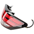 Passenger Side, Outer Tail Light, with Bulb, Halogen, Clear and Red Lens
