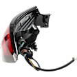 Passenger Side, Outer Tail Light, with Bulb, Halogen, Clear and Red Lens