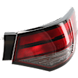 Passenger Side, Outer Tail Light, with Bulb, Halogen, Clear and Red Lens