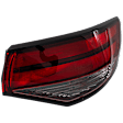 Passenger Side, Outer Tail Light, with Bulb, Halogen, Clear and Red Lens, CAPA CERTIFIED