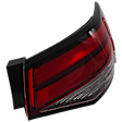 Passenger Side, Outer Tail Light, with Bulb, Halogen, Clear and Red Lens, CAPA CERTIFIED