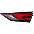 Passenger Side, Inner Tail Light, with Bulb, Halogen, Clear and Red Lens
