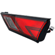 Passenger Side, Inner Tail Light, with Bulb, Halogen, Clear and Red Lens, CAPA CERTIFIED