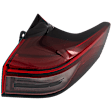 Passenger Side, Outer Tail Light, with Bulb, LED, Clear Red Lens