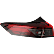 Driver Side, Outer Tail Light, with Bulb, LED, Clear Red Lens