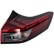 Passenger Side, Outer Tail Light, with Bulb, LED, Clear and Red Lens, CAPA CERTIFIED