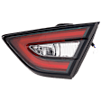 Passenger Side, Inner Tail Light, with Bulb, Halogen, Clear and Red Lens, CAPA CERTIFIED