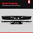 Step Bumper, Powdercoated Black Face Bar Only; With pad provision Without mounting bracket(s)