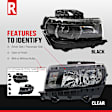 Passenger Side HID/Xenon Headlight, Without bulb(s), OE Replacement, CAPA Certified