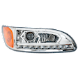 Passenger Side Headlight, with Bulb, LED, Chrome, with LED Daytime Running Light