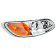 Passenger Side Headlight, with Bulb, LED, Chrome, with LED Daytime Running Light