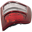Driver Side Tail Light, with Bulb, Halogen, Clear and Red Lens, Black Interior