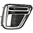 Front, Passenger Side Fog Light Trim, Black and Chrome
