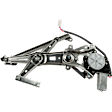 Rear, Passenger Side Power Window Regulator, With Motor