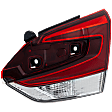 Passenger Side, Inner Tail Light, with Bulb, Halogen, Clear and Red Lens, CAPA CERTIFIED