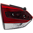 Driver Side, Inner Tail Light, with Bulb, Halogen, Clear and Red Lens