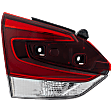 Driver Side, Inner Tail Light, with Bulb, Halogen, Clear and Red Lens, CAPA CERTIFIED