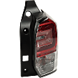 Passenger Side Tail Light, without Bulb, Halogen/LED Combo, Clear and Red Lens