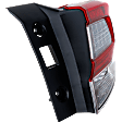 Passenger Side, Outer Tail Light, with Bulb, LED, Clear and Red Lens, CAPA CERTIFIED