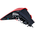 Passenger Side, Outer Tail Light, with Bulb, LED, Clear and Red Lens, CAPA CERTIFIED