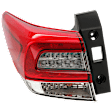 Driver Side, Outer Tail Light, with Bulb, LED, Clear and Red Lens