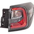 Passenger Side, Outer Tail Light, with Bulb, LED, Clear and Red Lens