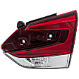 Passenger Side, Inner Tail Light, without Bulb, Halogen, Clear and Red Lens, CAPA CERTIFIED