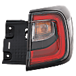 Passenger Side, Outer Tail Light, with Bulb, Halogen, Clear & Red Lens