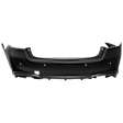 Rear Primed Bumper Cover, without Mounting Bracket, For Models with Object Sensor Holes, CAPA CERTIFIED