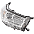 Passenger Side Headlight, with Bulb, Halogen, with Smoked Chrome Accent, without LED DRLLE/LE Plus/XLE/Hybrid LE/Hybrid XLE Models