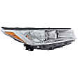 Passenger Side Headlight, with Bulb, Halogen, with Smoked Chrome Accent, without LED DRLLE/LE Plus/XLE/Hybrid LE/Hybrid XLE Models, CAPA CERTIFIED
