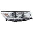 Passenger Side Headlight, with Bulb, Halogen, with Smoked Chrome Accent, without LED DRLLE/LE Plus/XLE/Hybrid LE/Hybrid XLE Models, CAPA CERTIFIED