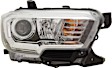 Passenger Side Headlight, with Bulb(s), Halogen, Black Interior, For Models with Fog Lights and without LED Daytime Running Light, CAPA Certified
