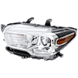 Driver Side Headlight, with Bulb(s), Halogen, Chrome Interior, For Models with Fog Lights and without LED Daytime Running Light, CAPA Certified