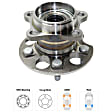 Rear, Driver or Passenger Side Wheel Hub, With Bearing, 5 x 4.5 in. Bolt Pattern