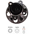 Rear, Passenger Side Wheel Hub, With Bearing, With Sensor, 5 x 4.5 in. Bolt Pattern, FWD