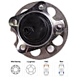 Rear, Driver Side Wheel Hub, With Bearing, With Sensor, 5 x 4.5 in. Bolt Pattern, FWD